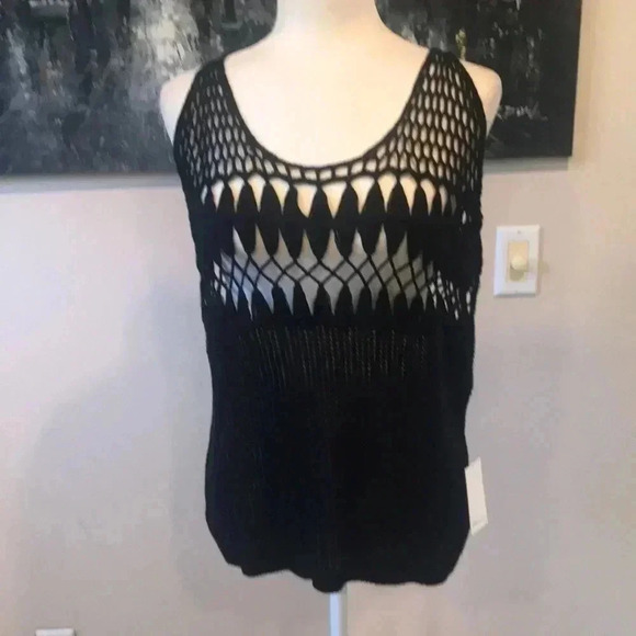 NWT Ella Moss Crotchet Top with Front and Side Cut Outs-Size M - Picture 1 of 6